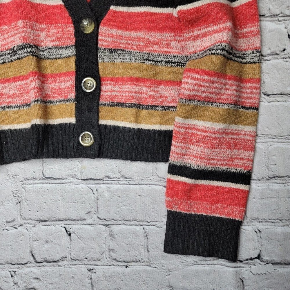 Bp Crop Cardigan Sweater In Black Marl Stripe Multicolor NWT Size S - Picture 5 of 11